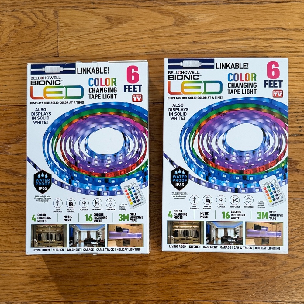 Bell+Howell Bionic LED Color Changing Tape Light NEW 2 Boxes